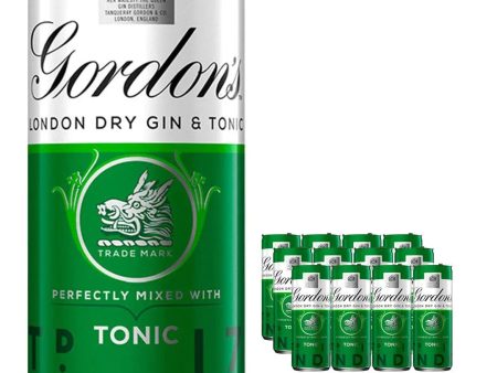 Gordon s London Dry Gin & Schweppes Tonic Premixed Can Multipack, 12 x 250 ml Supply