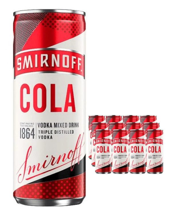 Smirnoff & Cola Can Multipack, 12 x 250 ml on Sale