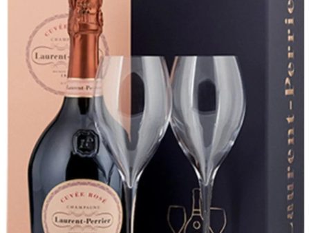 Laurent-Perrier Cuvée Rosé 2 Flute Set Champagne, 75 cl Online now