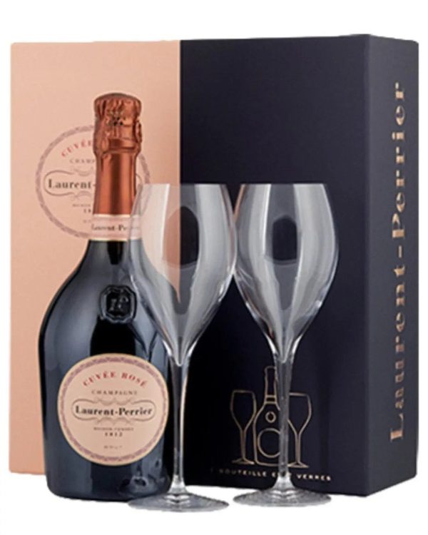 Laurent-Perrier Cuvée Rosé 2 Flute Set Champagne, 75 cl Online now