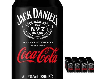 Jack Daniel s Old No. 7 Tennessee Whiskey & Coca Cola Premixed Can Multipack, 12 x 330 ml Online Hot Sale