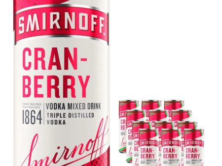 Smirnoff & Cranberry Juice Can Multipack , 12 x 250 ml For Cheap