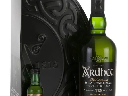 Ardbeg 10 Year Old + Mini Exploration Gift Pack, 70 cl + 5 cl For Cheap