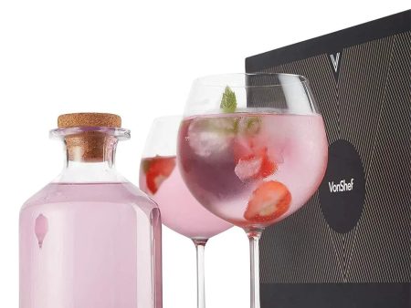 VonShef Gin Decanter & 2 Balloon Glasses Discount