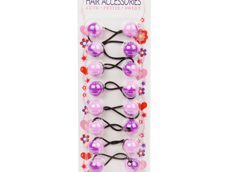 Joy Twin Beads Ponytailers Purple 20mm 8ct Online Hot Sale