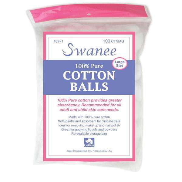 Swanee Cotton Ball L 100Ct White 100% Pure Cotton Supply