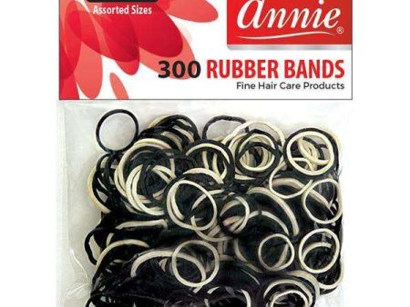 Annie Rubber Bands Asst Size 300Ct Black and White on Sale