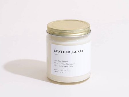 Brooklyn Candle Studio Leather Jacket Minimalist Scented Candle For Sale