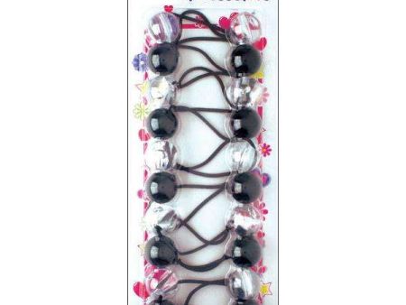 Joy Twin Beads Ponytailers 10Ct Black & Clear Online now