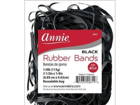 Annie Rubber Band 3 1 2  x 1 4 , 1 4lb Black Fashion