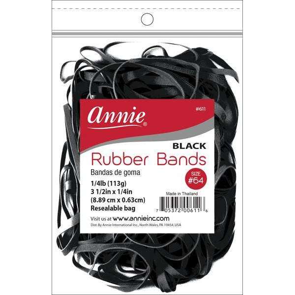 Annie Rubber Band 3 1 2  x 1 4 , 1 4lb Black Fashion