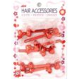 Joy Ribbon Barrette II 12ct Assorted Red Online Hot Sale