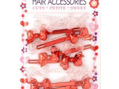 Joy Ribbon Barrette II 12ct Assorted Red Online Hot Sale