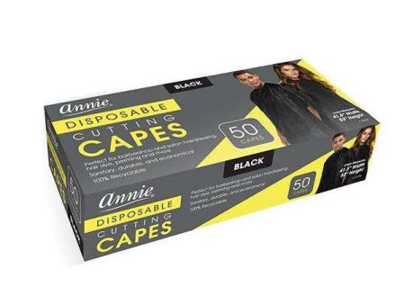 Annie Disposable Cutting Cape Black, 50ct Online now