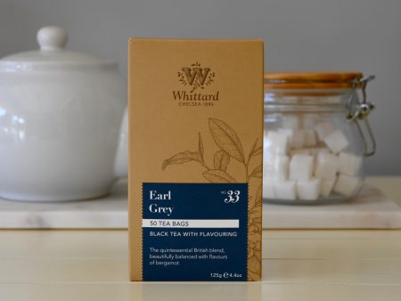 Earl Grey Black Tea 50 Round Teabags Whittard - Best By 4 2020 on Sale