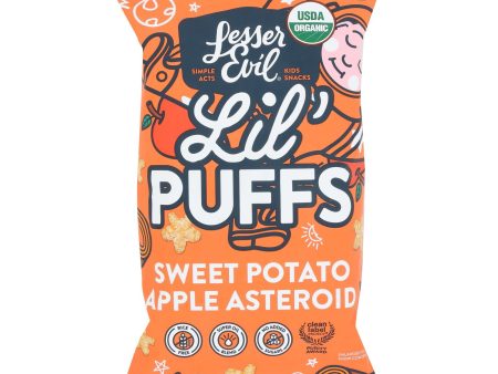 Lesser Evil - Little Puff Organic Sweet Potato Apple - Case Of 5-2.5 Ounces For Sale