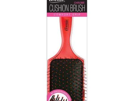 Annie Chrome Cushion Paddle Brush Nylon Bristle Hot on Sale