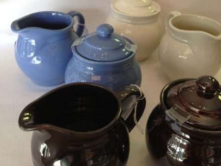 Creamer and Sugar Assorted Colors Made in England Online now