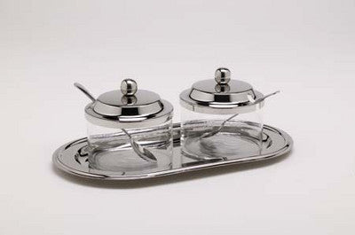 Stainless steel Jam Server with glass jars Hot on Sale