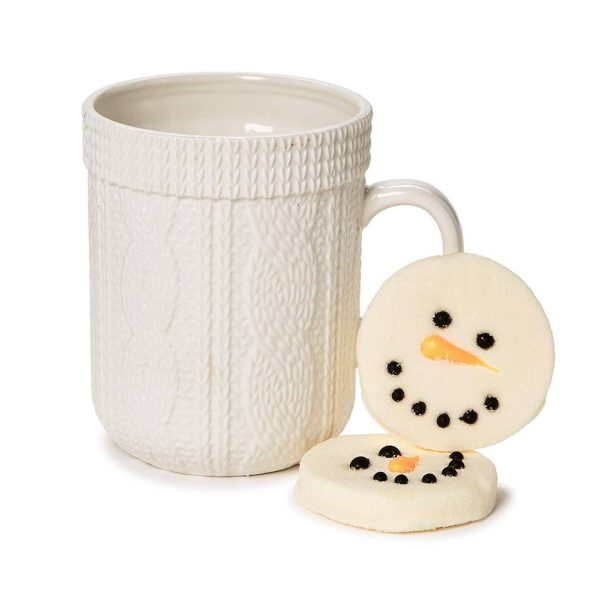 Cable Knit Mug with Snowman Marshmallow Toppers Hot on Sale