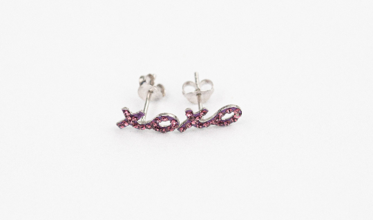 XOXO Crystal Sterling Silver Stud Earrings on Sale