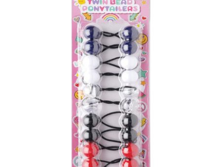 Joy Twin Beads Ponytailers 10Ct Black, Red, White, Clear Online