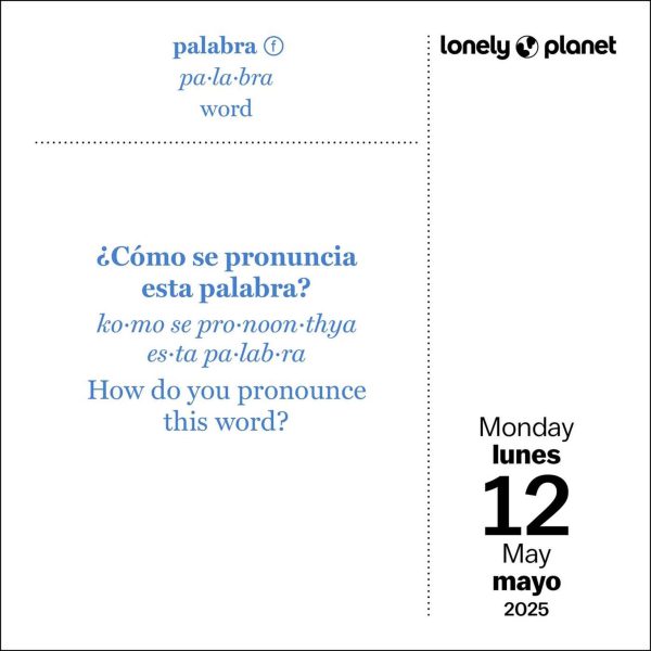 2025 Lonely Planet: Spanish Phrasebook Day-to-Day Calendar on Sale