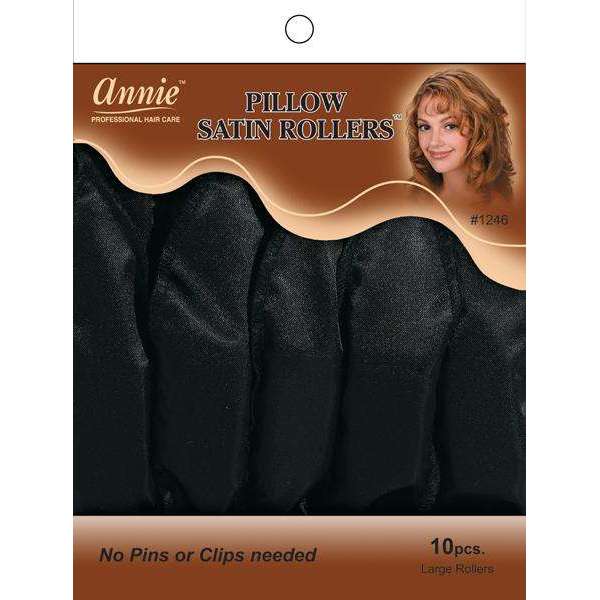 Annie Pillow Satin Rollers 10Ct Black For Cheap