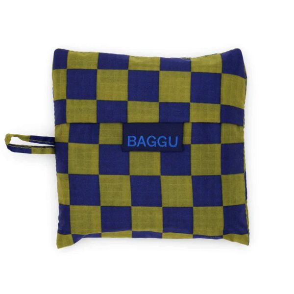 Baggu Standard Bag in Pear Navy Check Fashion