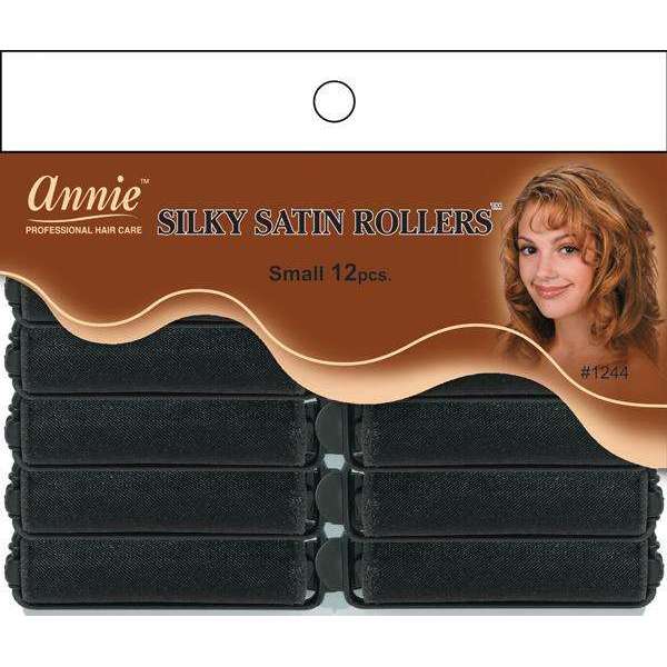 Annie Silky Satin Rollers Size S 12Ct Black Cheap