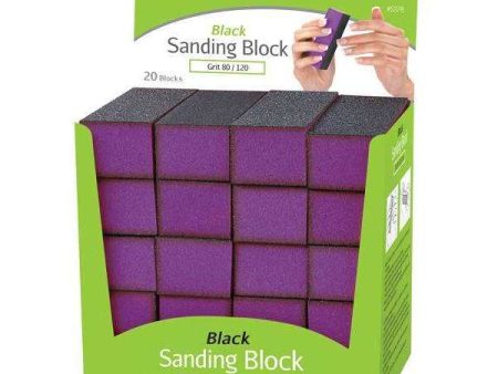 Almine Black Sanding Block Display 20Ct Grit 80 120 Fashion