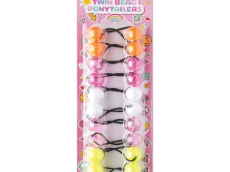 Joy Twin Beads Ponytailers 10Ct Clear Orange, Yellow, White, Pink Supply