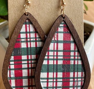 Christmas Plaid Teardrop Earrings Sale