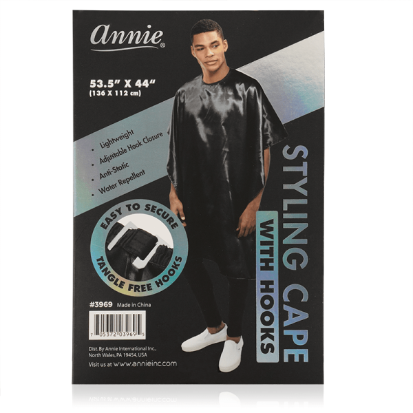 Annie Cutting Cape with Stretchable Hook Black Online now