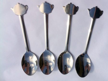 Teaspoon, Stainless Steel, set of 4, 5 1 8 inches long For Cheap