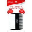 Annie 2 in 1 Beard & Mustache Comb Black Hot on Sale