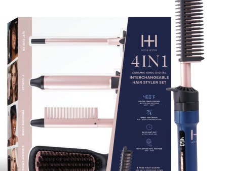 Hot & Hotter 4 in 1 Ceramic lonic Digital Interchangeable Hair Styler Supply