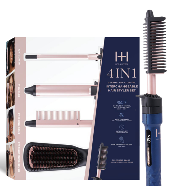 Hot & Hotter 4 in 1 Ceramic lonic Digital Interchangeable Hair Styler Supply