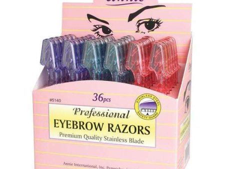 Annie Eyebrow Razors Display 36Ct Asst Color Fashion