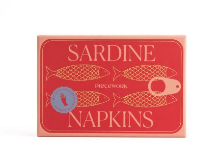 Sardine Linen Cocktail Napkins (Set of 4) For Sale