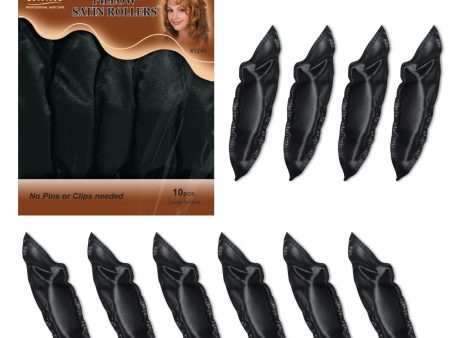 Annie Pillow Satin Rollers 10Ct Black For Cheap