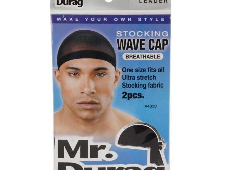 Mr. Durag Stocking Wave Cap w Wide Band 2Pc Black For Discount