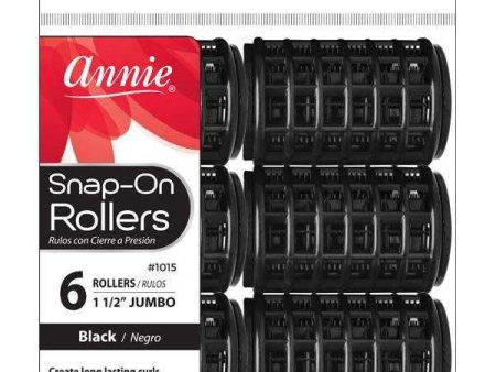 Annie Snap-On Rollers Size Jumbo 6Ct Black For Sale