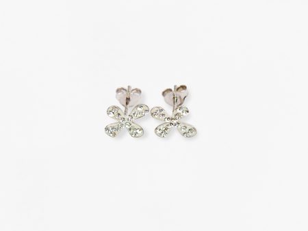 Clear Crystal Mini Cross Sterling Silver Earrings Cheap