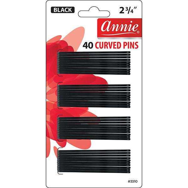 Annie Curved Pins 2 3 4  40Ct Black Sale