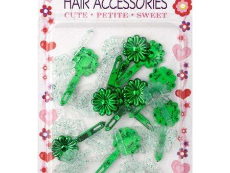 Joy Petit Daisy Barrettes Assorted Green For Sale