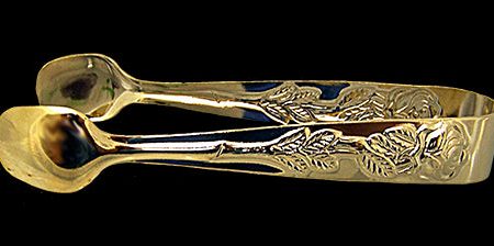 Gold Rose Handle Sugar Tongs on Sale