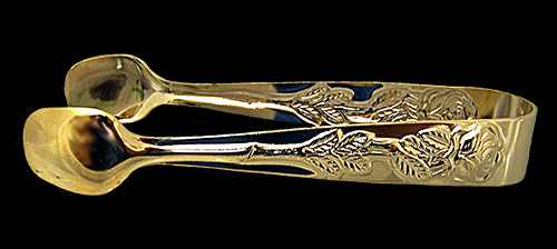 Gold Rose Handle Sugar Tongs on Sale