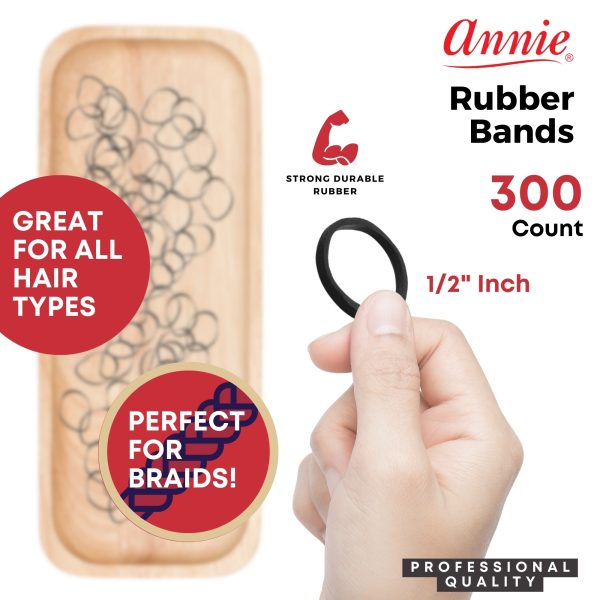 Annie Rubber Bands 300Ct Black Online Sale