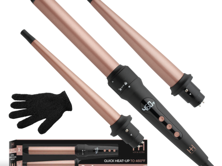 Hot & Hotter 3 in 1 Interchangeable Digital Curling Wand Set Online Hot Sale